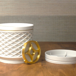 3Dプリント鉢  ロムバス・エア /スノーホワイト  PLA樹脂製  直径 約9.6cm/ 高さ 約9.6cm 2枚目の画像