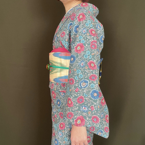未使用オリーブグリーン花柄浴衣 浴衣 オリーブグリーン 花柄 S レディース・子供 - メルカリ