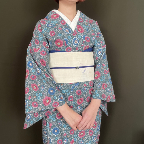 オリエンタル花柄浴衣/スモークグリーン 浴衣 花鹿 kajika 通販