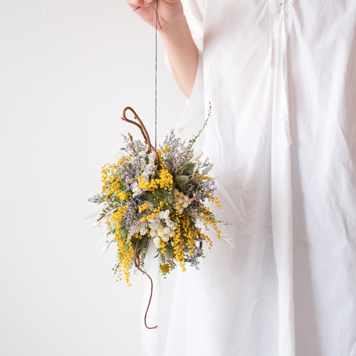 ミモザとスターチスのフライングボール＊フライングリース＊ドライ