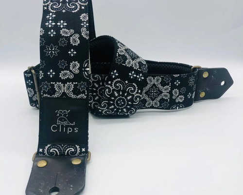 Clips ギターストラップ 北欧風生地 レトロペーズリー
