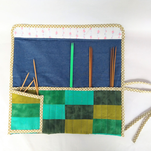 パッチワークの棒針ケース☆カラー大きさのオーダー承ります☆編み物