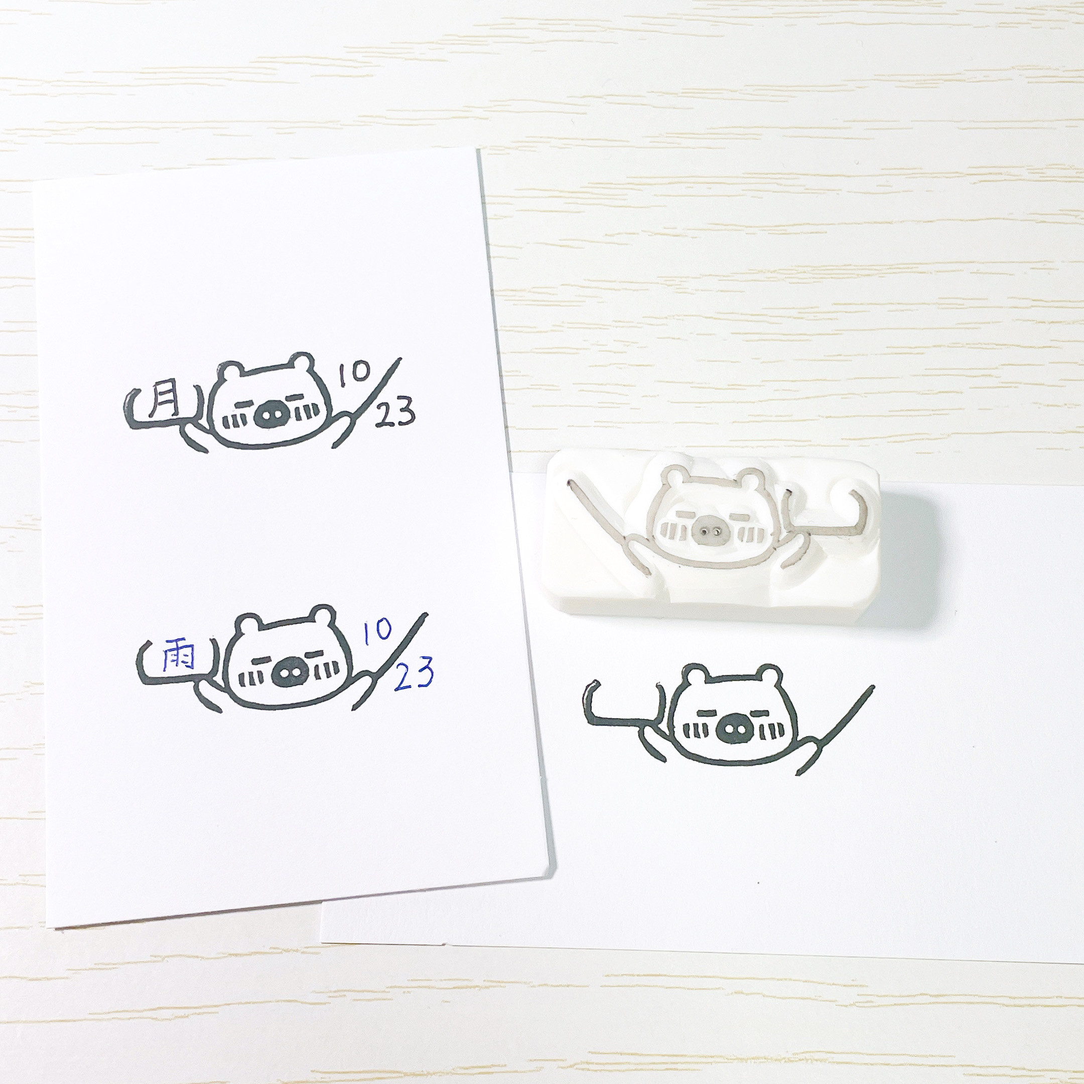 ぶたさんの日付を書き込める消しゴムはんこ #161 はんこ・スタンプ