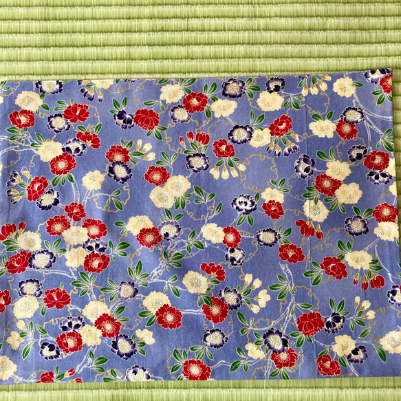 30×40ランチマット 百花繚蘭 加賀～KAGA～桜(ブルー) 2枚目の画像