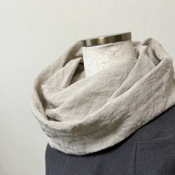 ベルギーリネンのスヌード(フラックス) 3枚目の画像