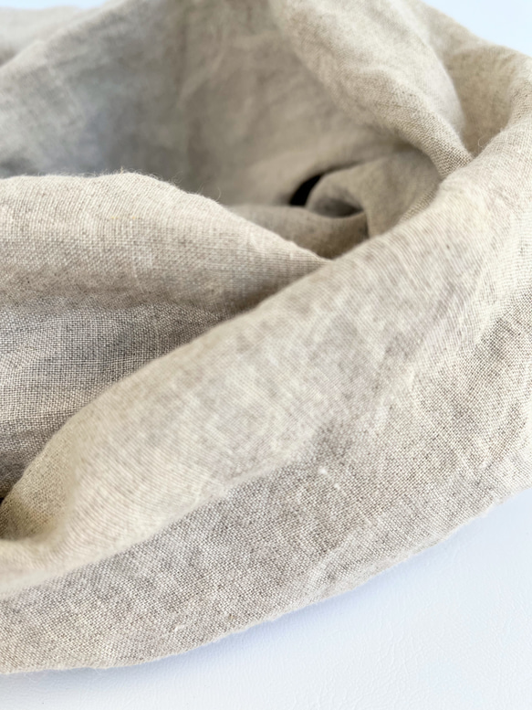 ベルギーリネンのスヌード(フラックス) 2枚目の画像