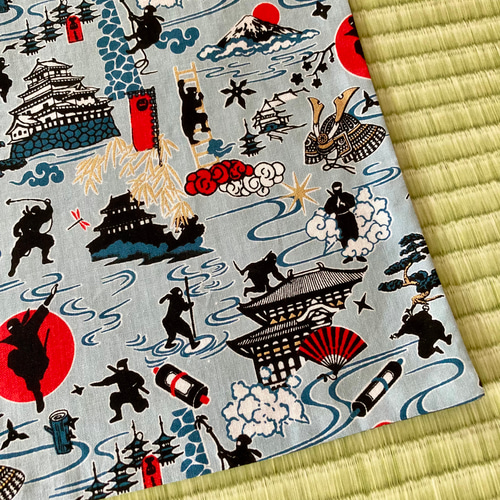 30×40ランチマット 和柄 忍者(ブルー) ランチョンマット