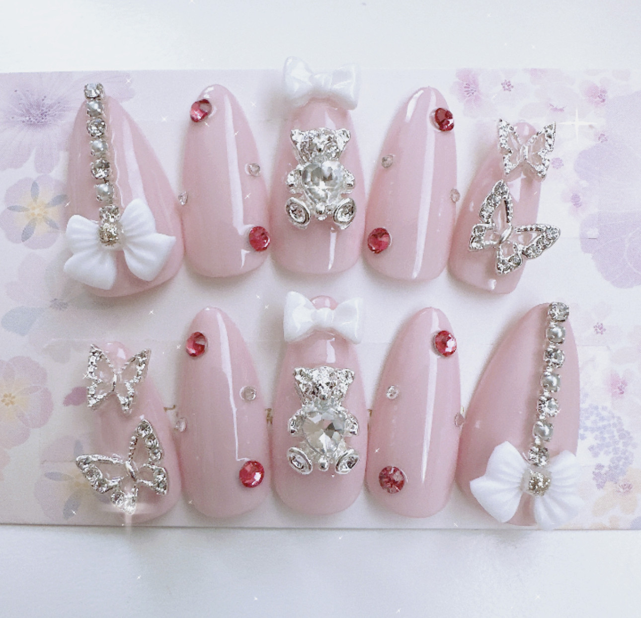 現品】量産型 ゆめかわ 韓国 推し ガーリー 蝶 リボン クマ ピンク  