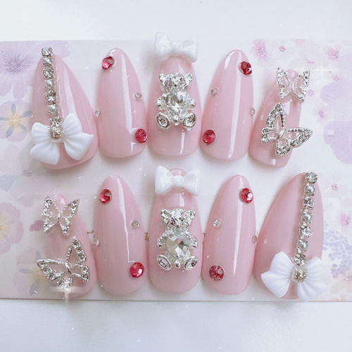 現品】量産型 ゆめかわ 韓国 推し ガーリー 蝶 リボン クマ ピンク