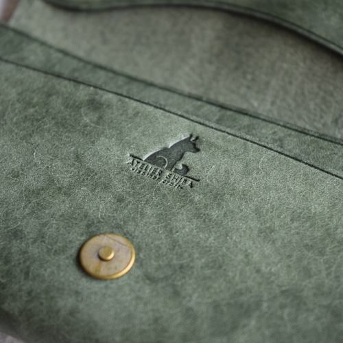 名刺入れ 本革 ｲﾀﾘｱﾝﾚｻﾞｰ MossGreen モスグリーン 名刺入れ・カード