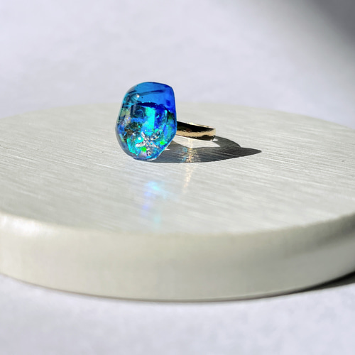 海のオーロラ鉱石リング / 水面 / レジン 指輪・リング 華昇 優羽 通販 
