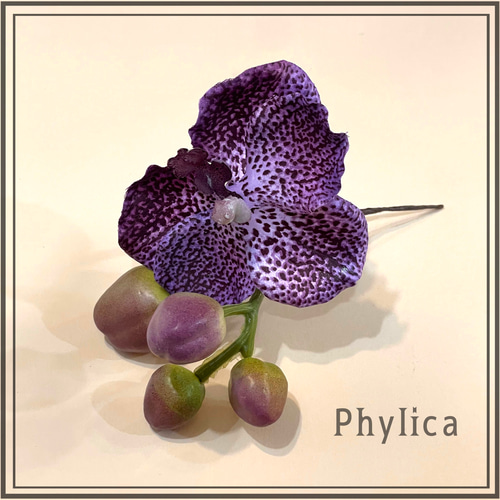 アートフラワー髪飾り/ヘアパーツ<和装> ラン（バンダ） ヘッド