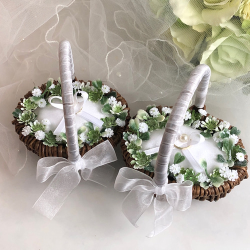 ちょっと小さめ（直径11㌢）かご リングピロー 2個セット 生々しい 