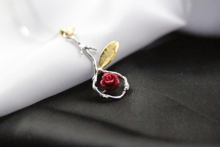 珊瑚 古木 シルバー ネックレス