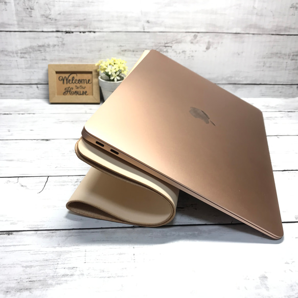MacBook Air/ Pro/13インチ用 ヌメ革 スリーブケース pcレザーケース 本革 7枚目の画像