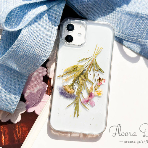 爽やかな押し花入りiPhone5/5s/seケース☆