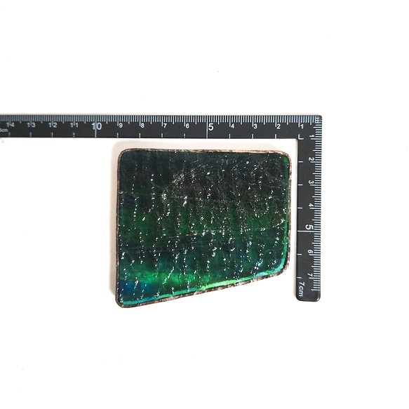 ステンドグラスのアンティーク調プレート/トレイ　アウトレット　深グリーン 5枚目の画像