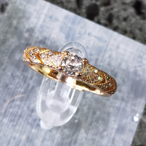 フィレンツェの「ダイヤレース」ヴィンテージ風☆ ビジューリング☆金