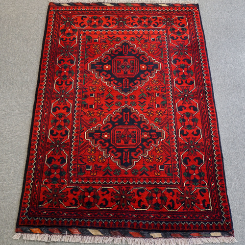 123×84cm【アフガニスタン手織り絨毯 カールモハメディ 123×84cm【アフガニスタン手織り絨毯 カールモハメディ