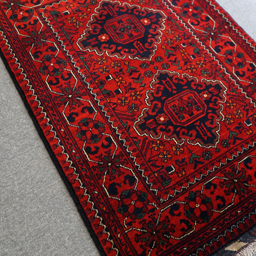 123×84cm【アフガニスタン手織り絨毯 カールモハメディ 123×84cm【アフガニスタン手織り絨毯 カールモハメディ