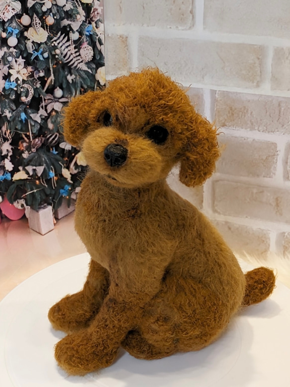 羊毛フェルト　トイプードル　momoichigo 羊毛フェルトトイプードルmomoichigo