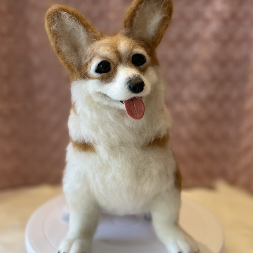 羊毛フェルト　ウエルシュコーギー ウェルシュ・コーギー 羊毛フェルト ぬいぐるみ 犬 置き物