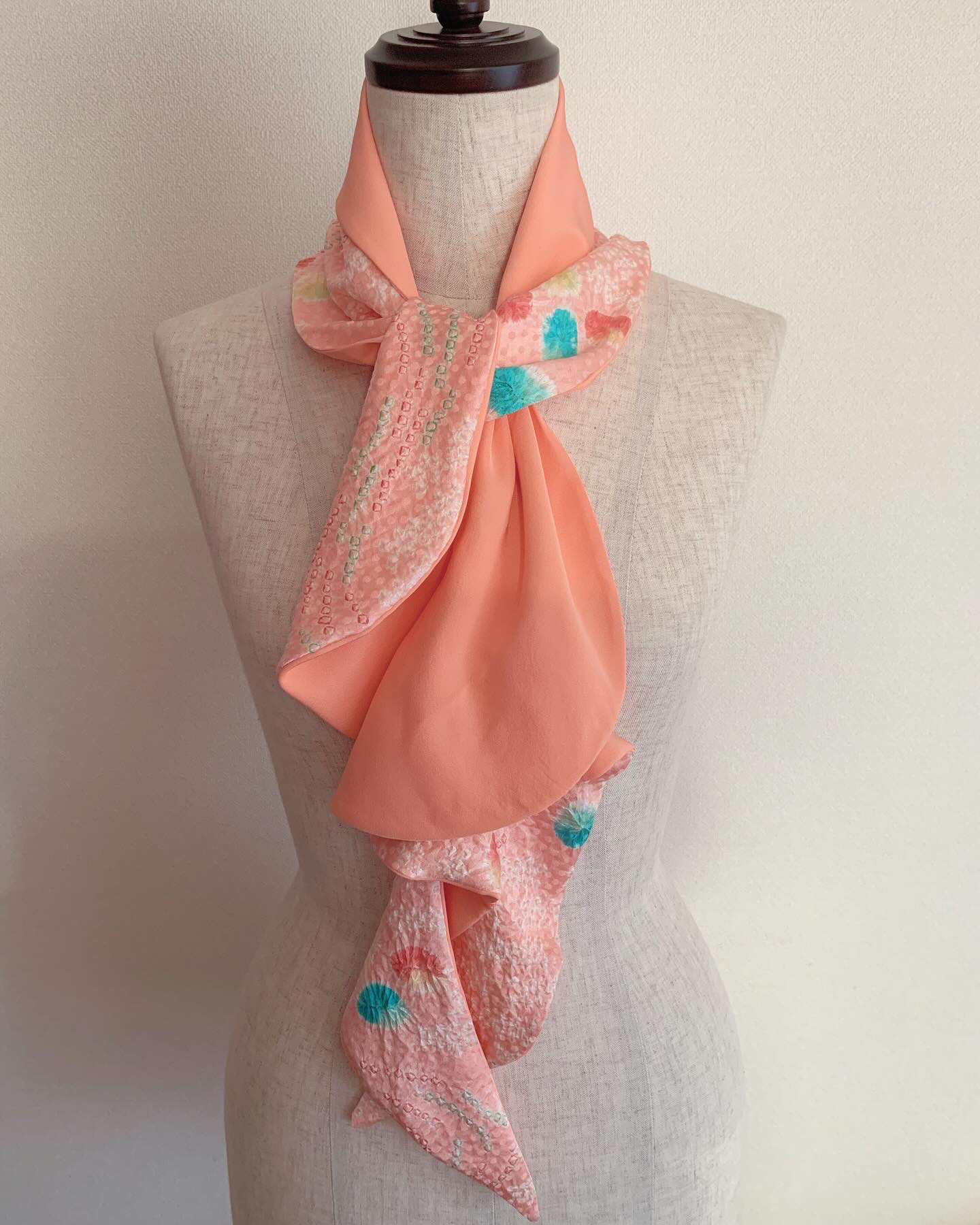 新品キモノ服　春色シルクストール