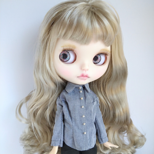 再745.※単品※グレーの長袖シャツ※ブライスアウトフィット※1/6