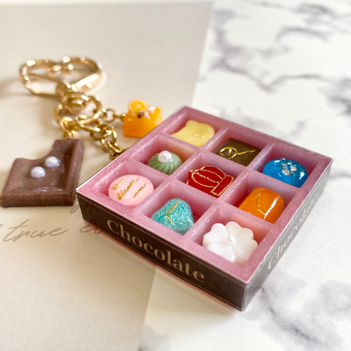 ミニチュアチョコレート レジンキーホルダー ホワイトデー