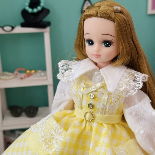 リカちゃん 服ハンドメイド♡ブラウスとギャザースカート リカちゃん 服ハンドメイド♡ブラウスとギャザースカート-能面