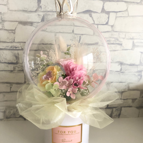 王冠バルーンフラワーアレンジ♡バルーンブーケ♡プレゼントに♡ギフト