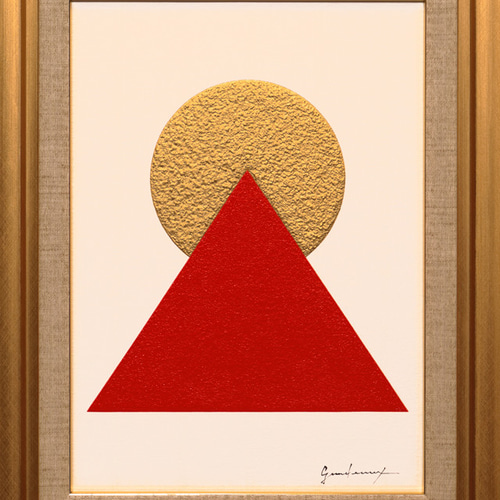 △ピラミッドパワー赤富士△がんどうあつし新作絵画肉筆油絵F4号 △ピラミッドパワー赤富士△がんどうあつし新作絵画肉筆油絵F4号
