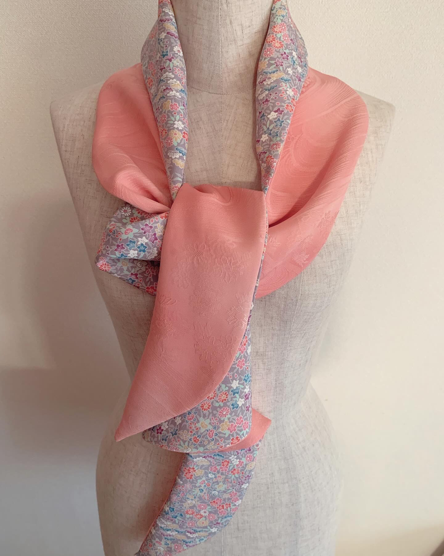 新品キモノ服　春色シルクストール