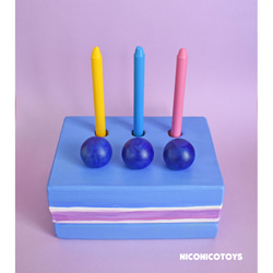 ブルーベリーケーキの棒さし　知育玩具　モンテッソーリ　おもちゃ 5枚目の画像