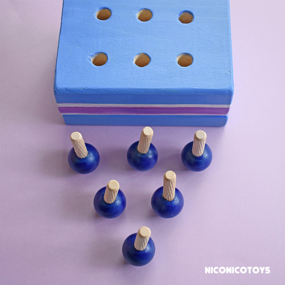 ブルーベリーケーキの棒さし　知育玩具　モンテッソーリ　おもちゃ 2枚目の画像