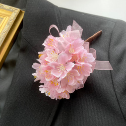 【新作】桜のコサージュ　薄紅　アーティフィシャルフラワー 卒業式　入学式　入園式　 1枚目の画像