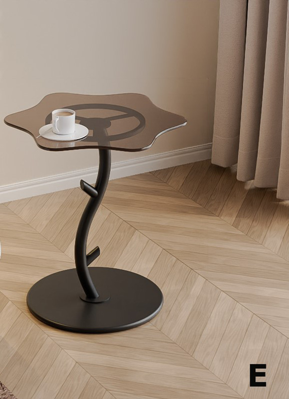かわいいフラワー天板のサイドテーブル おしゃれ インテリア 家具 コーヒーテーブル ゴールド  白 黒 ch-648 6枚目の画像
