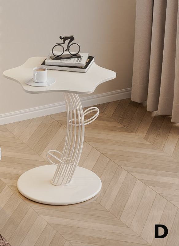 かわいいフラワー天板のサイドテーブル おしゃれ インテリア 家具 コーヒーテーブル ゴールド  白 黒 ch-648 5枚目の画像