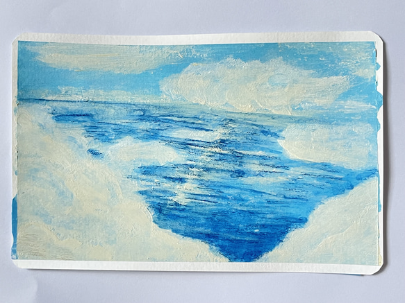 【アクリル画】晴空と海原 1枚目の画像