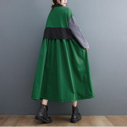 新型欧米ファッション婦人服ぶつかり色コートゆったりスリムミディアムパーカー 6枚目の画像