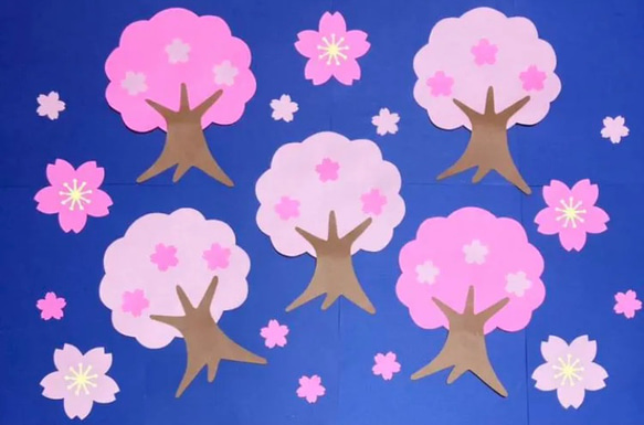 壁面飾り　桜の木3本セット 3枚目の画像