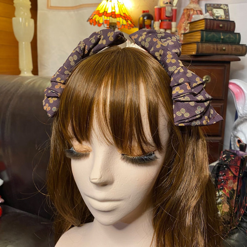 着物リメイク ハンドメイド ハイカラおりぼん ヘッドドレス