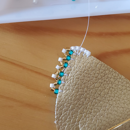 手作りキット⭐扇のビーズ刺繍ブローチ キット まりねま 通販