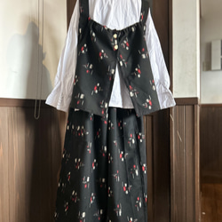 着物リメイク　絣キャミ&ガウチョパンツ 3枚目の画像