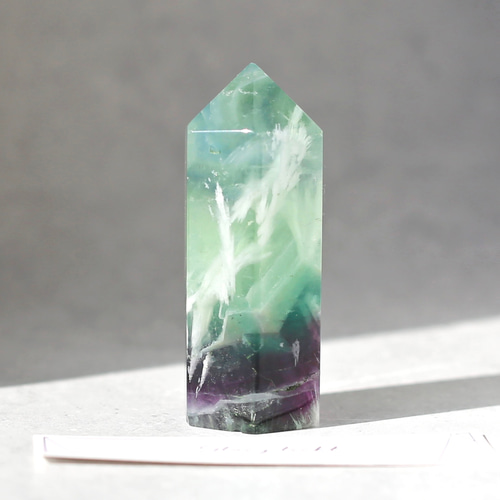 エンジェルフェザーフローライト 六角柱 ポイント 天然石 蛍石