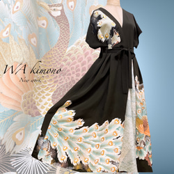 ozz oneste 椿刺繍着物柄カシュクールワンピース