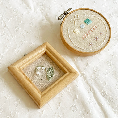 刺繍キット〉すずらんの刺繍ミニフレーム | Marguerite刺繍教室