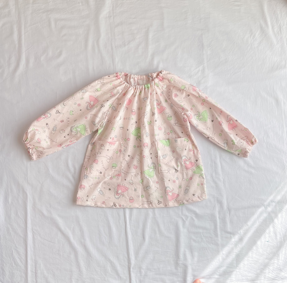 【100〜110】スモック  ピンクのお裁縫 2枚目の画像