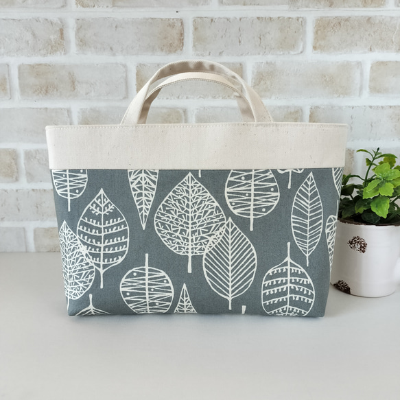 トートバッグ ショルダ リバーシブル エコ サブ リーフ フラワー