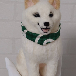 柴犬　白柴（小）　羊毛フェルト　ハンドメイド　No.113 柴犬 羊毛 羊毛フェルト ハンドメイド 白柴 羊毛フェルト allenkuro48